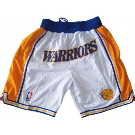 NBA Golden State Warriors Uomo Pantaloncini Tascabili Bianca Swingman
